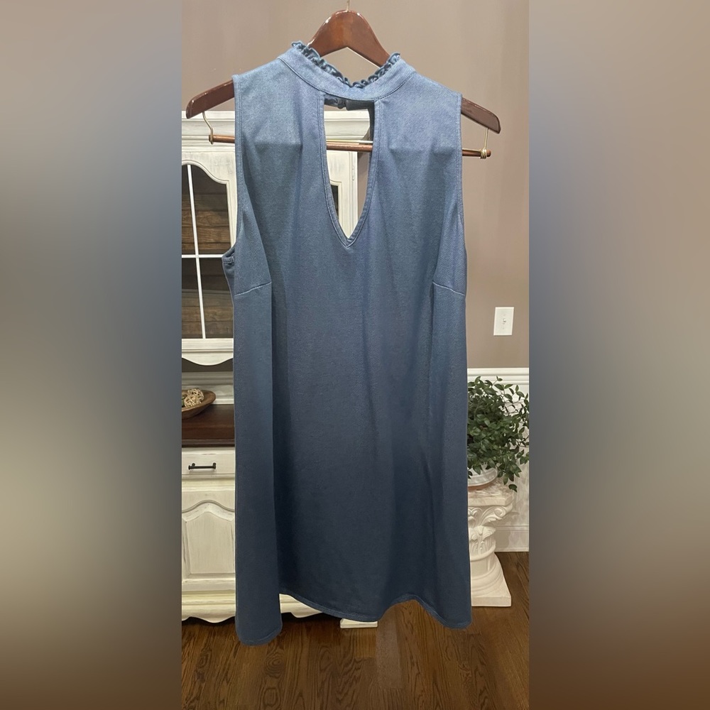 Speechless Knee Length Dress Blue Almost Looks Denim Womens 1X Knee Length Soft!